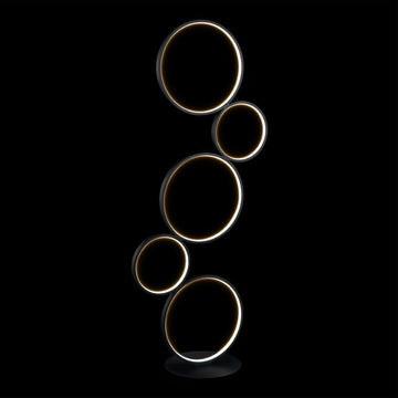 Pluto Stacked Circles 45" Contemporary Modern Iron/Aluminum Integrated LED Floor Lamp - JONATHAN Y